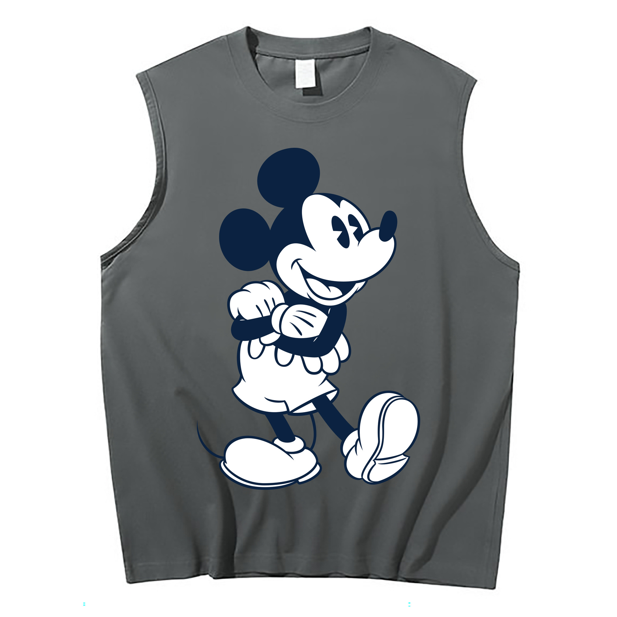 ミッキーマウス Mickey Mouse コットン100％タンクトップ（フロントプリント）